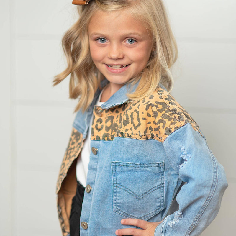 Kids Leopard Patch Jacket