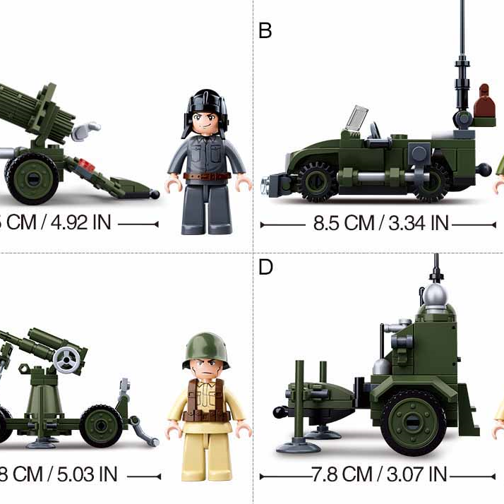 WWII 4-in-1 Army Half-Track Building Brick Set