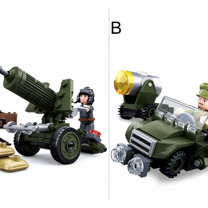 WWII 4-in-1 Army Half-Track Building Brick Set