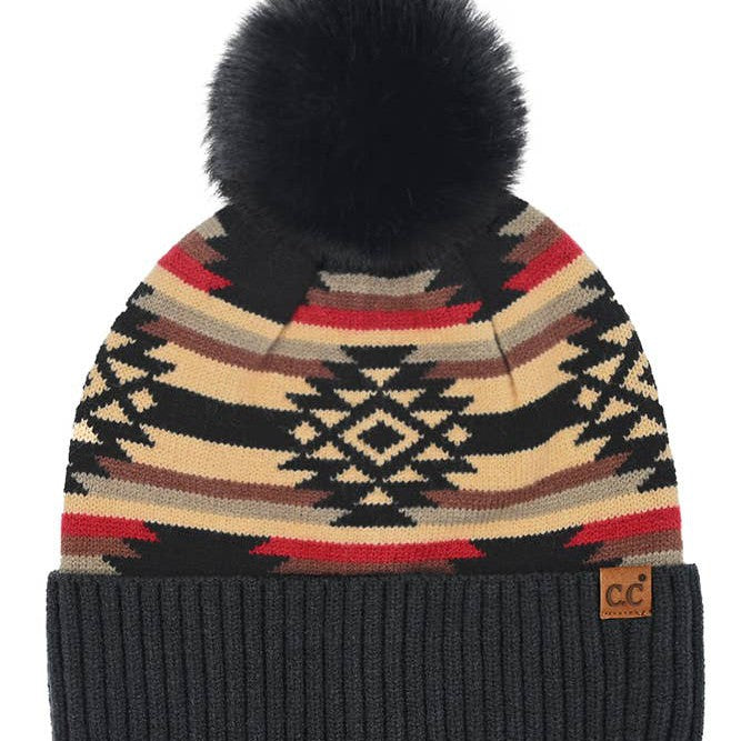 C.C Aztec Pom Beanie