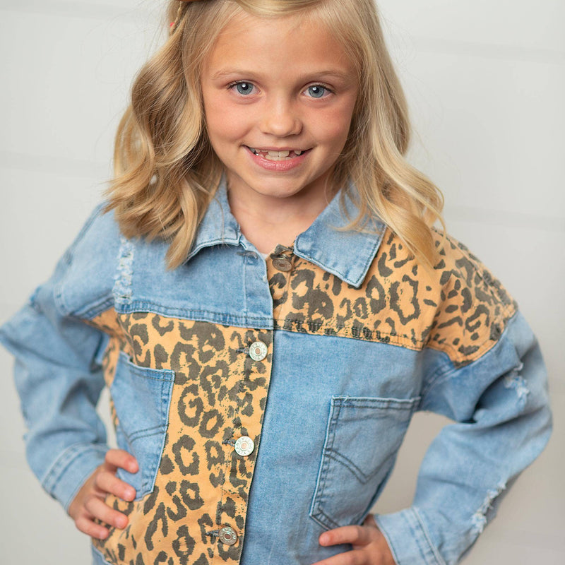 Kids Leopard Patch Jacket