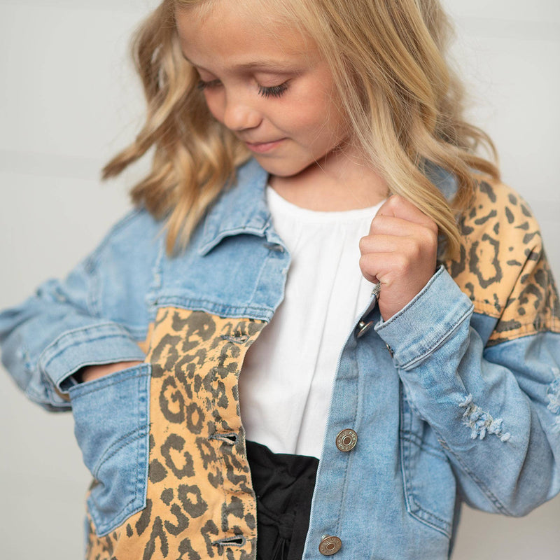 Kids Leopard Patch Jacket