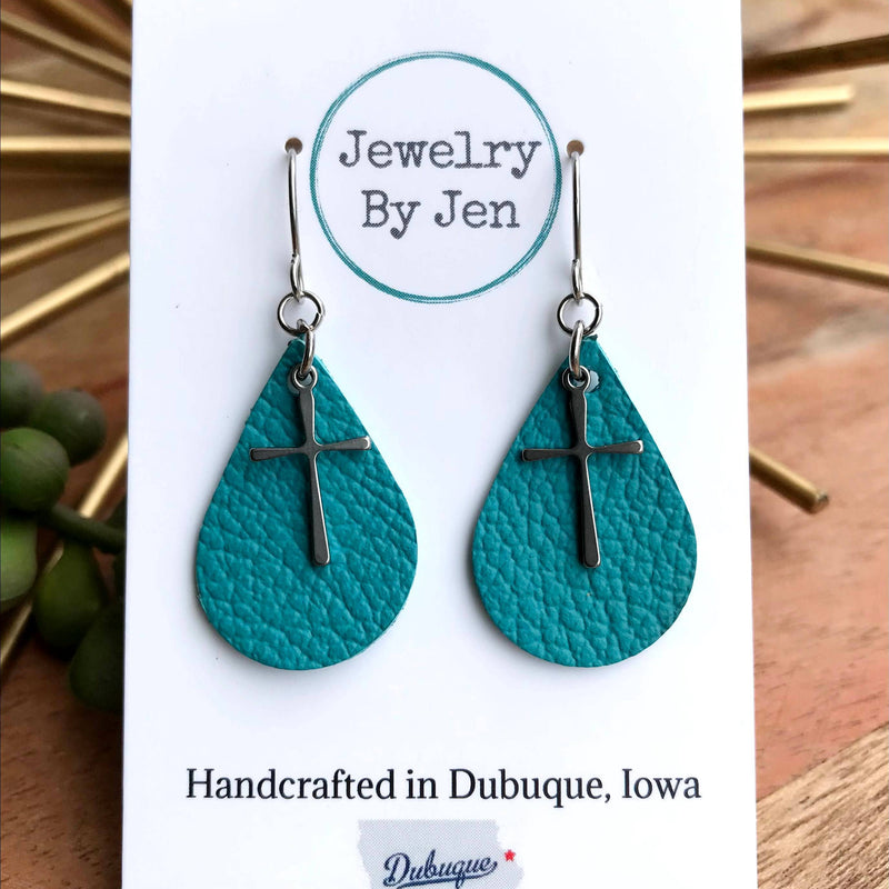 Cross Drop Earrings