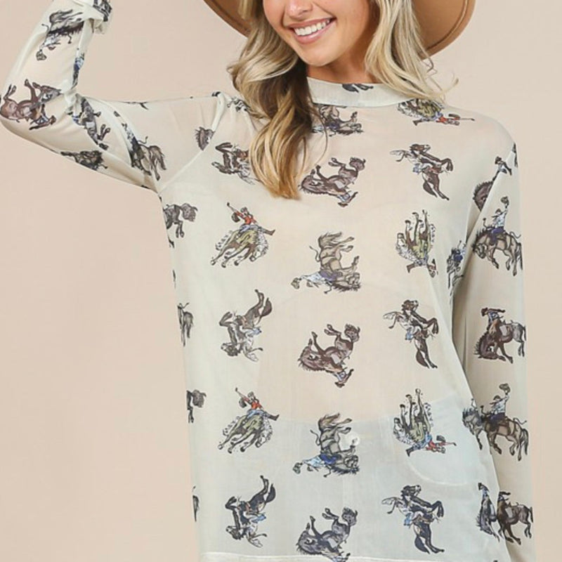 Feeling Western Mesh Top