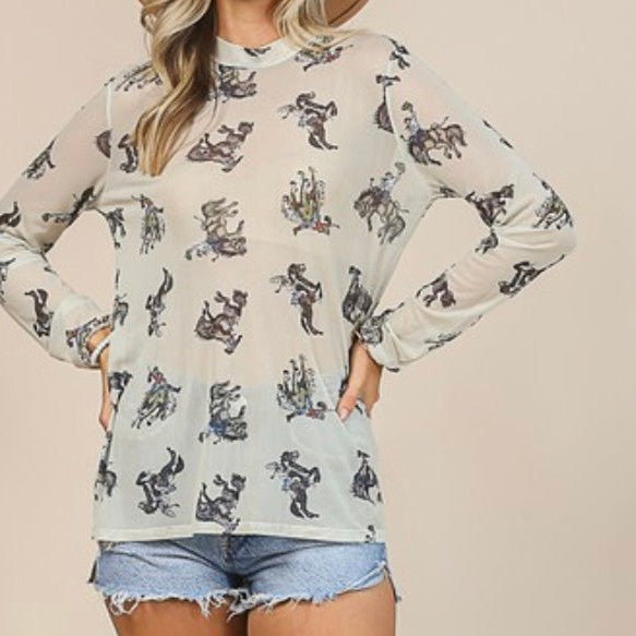 Feeling Western Mesh Top