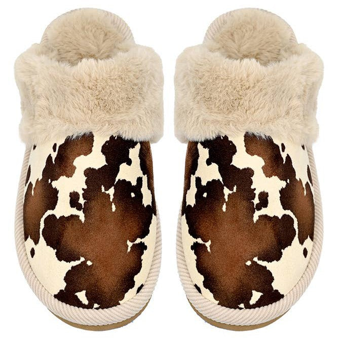Cow Print Slippers