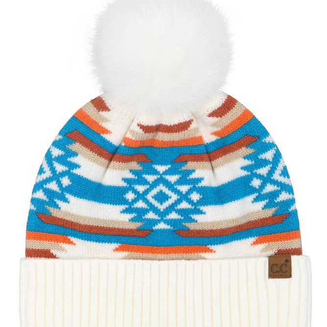 C.C Aztec Pom Beanie